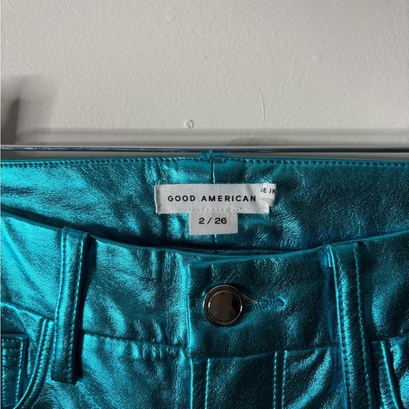 Good American Good Icon Metallic Faux leather Jeans - Picture 4 of 5